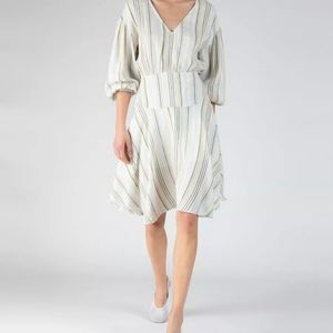 ATM Anthony Thomas Melillo Striped V Neck Handkerchief Dress Multi Stripe Size 2